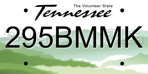 295BMMK Tennessee License Plate
