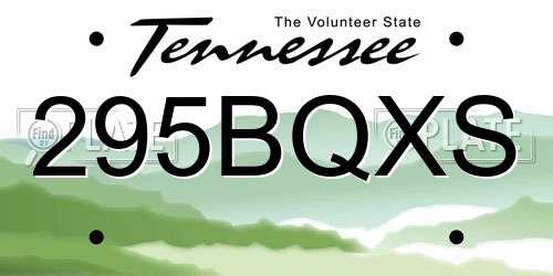 295BQXS Tennessee License Plate