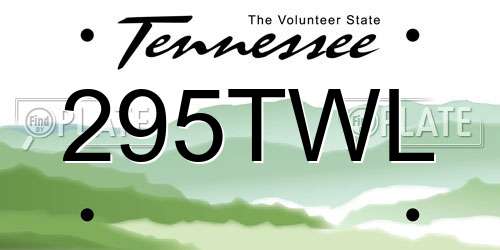 295TWL Tennessee License Plate