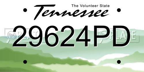 29624PD Tennessee License Plate