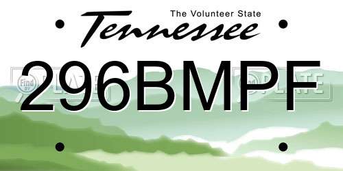 296BMPF Tennessee License Plate