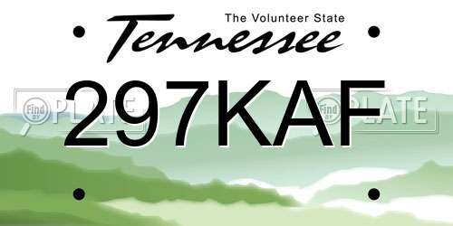 297KAF Tennessee License Plate