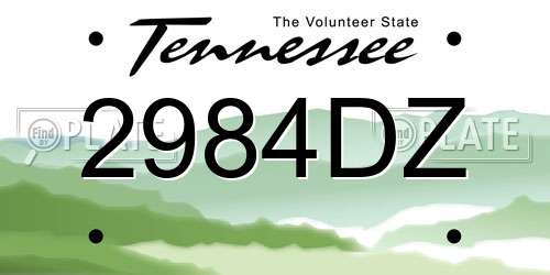 2984DZ Tennessee License Plate