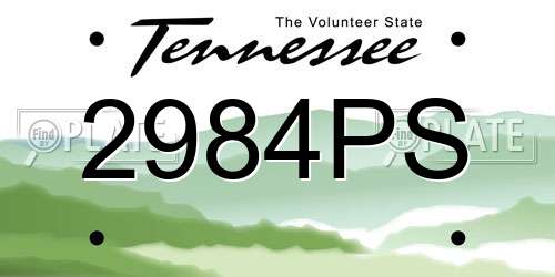 2984PS Tennessee License Plate