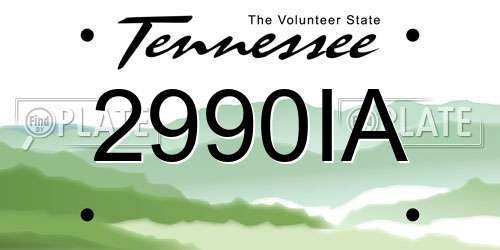 2990IA Tennessee License Plate