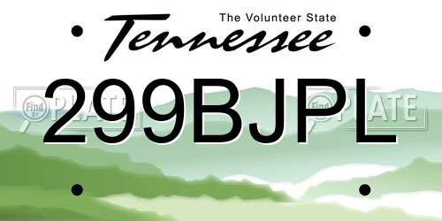 299BJPL Tennessee License Plate