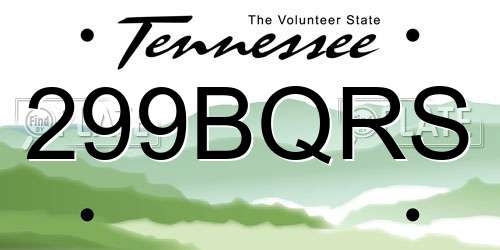 299BQRS Tennessee License Plate