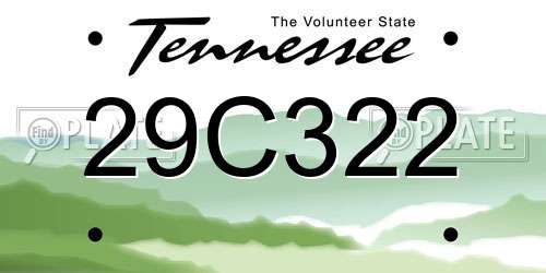 29C322 Tennessee License Plate