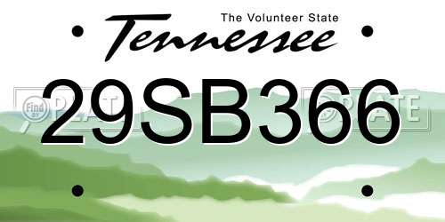 29SB366 Tennessee License Plate