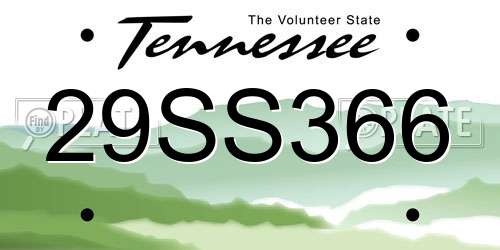 29SS366 Tennessee License Plate