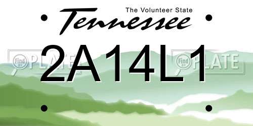 2A14L1 Tennessee License Plate