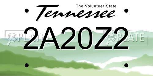 2A20Z2 Tennessee License Plate