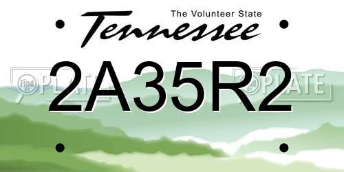 2A35R2 Tennessee License Plate