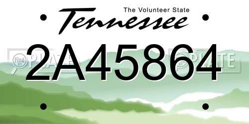2A45864 Tennessee License Plate