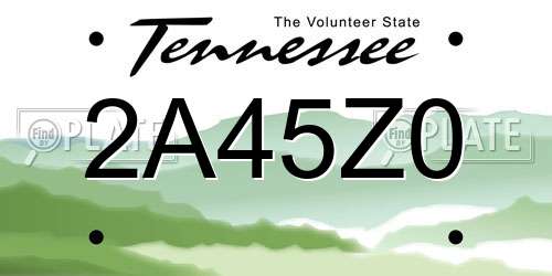 2A45Z0 Tennessee License Plate