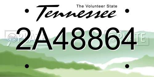 2A48864 Tennessee License Plate