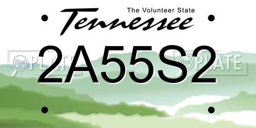 2A55S2 Tennessee License Plate