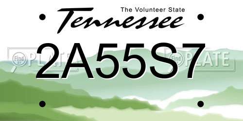 2A55S7 Tennessee License Plate