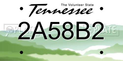 2A58B2 Tennessee License Plate