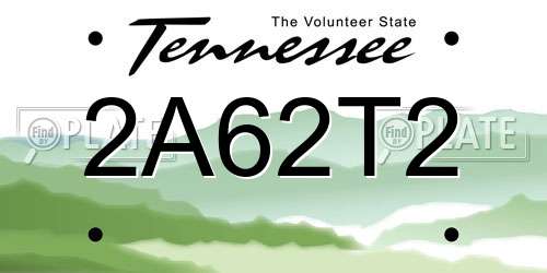2A62T2 Tennessee License Plate