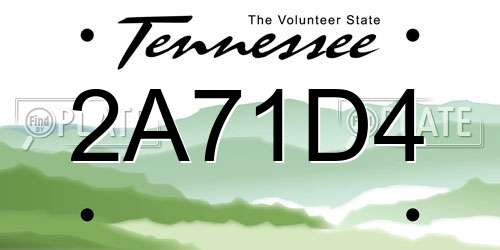 2A71D4 Tennessee License Plate