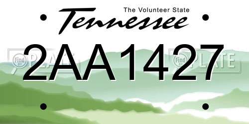 2AA1427 Tennessee License Plate