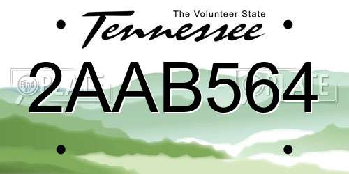 2AAB564 Tennessee License Plate
