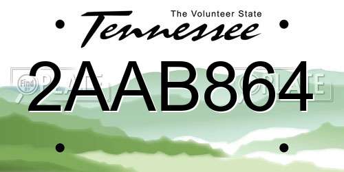2AAB864 Tennessee License Plate