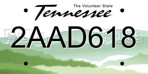 2AAD618 Tennessee License Plate