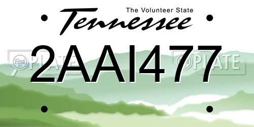 2AAI477 Tennessee License Plate