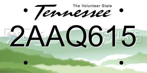 2AAQ615 Tennessee License Plate