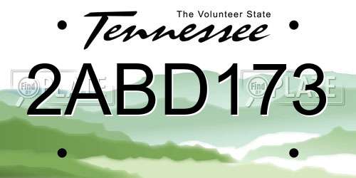 2ABD173 Tennessee License Plate
