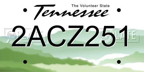 2ACZ251 Tennessee License Plate