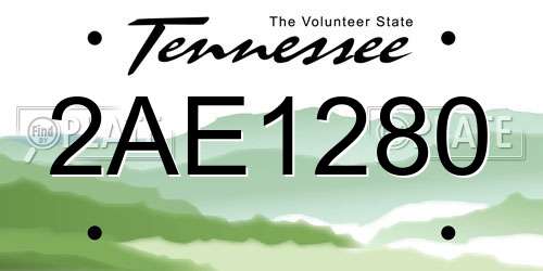 2AE1280 Tennessee License Plate