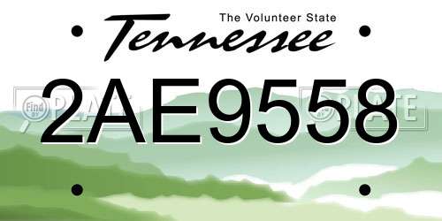 2AE9558 Tennessee License Plate