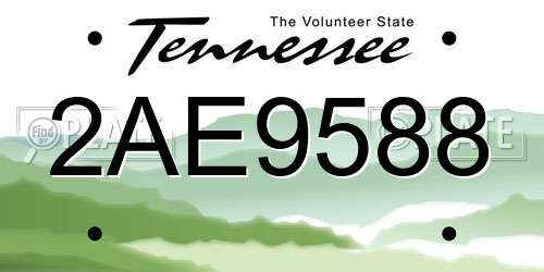 2AE9588 Tennessee License Plate