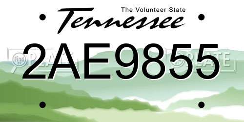 2AE9855 Tennessee License Plate