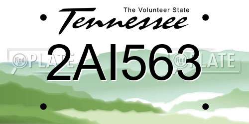 2AI563 Tennessee License Plate