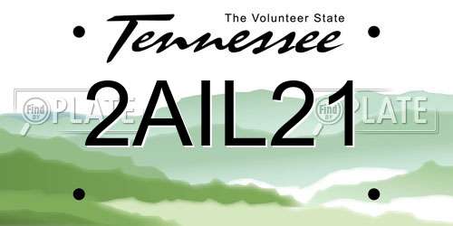 2AIL21 Tennessee License Plate