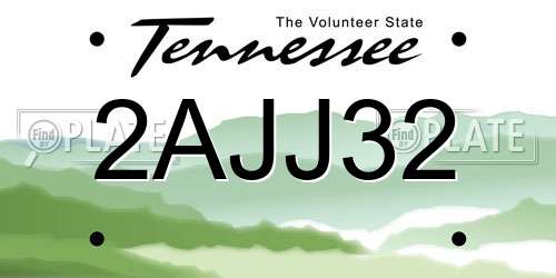 2AJJ32 Tennessee License Plate