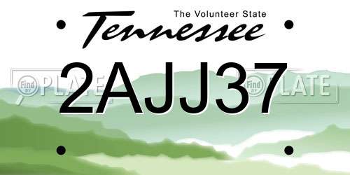 2AJJ37 Tennessee License Plate