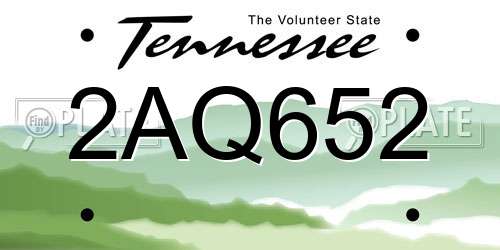 2AQ652 Tennessee License Plate