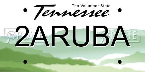 2ARUBA Tennessee License Plate
