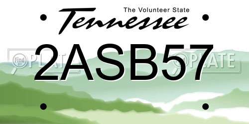 2ASB57 Tennessee License Plate