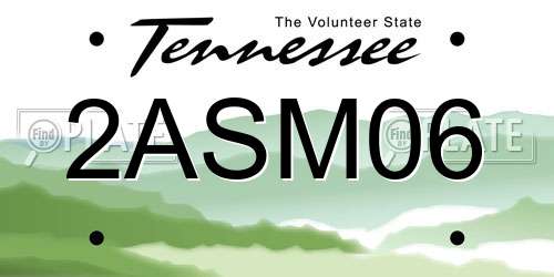 2ASM06 Tennessee License Plate