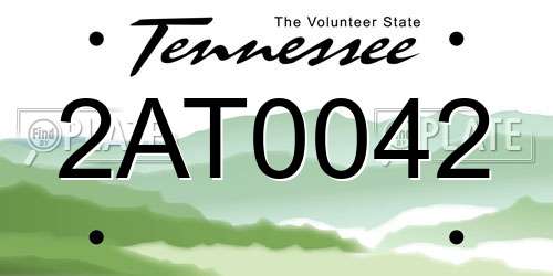 2AT0042 Tennessee License Plate