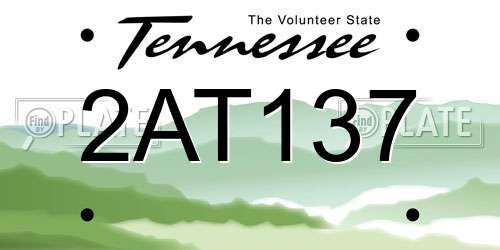2AT137 Tennessee License Plate