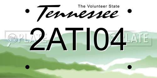 2ATI04 Tennessee License Plate