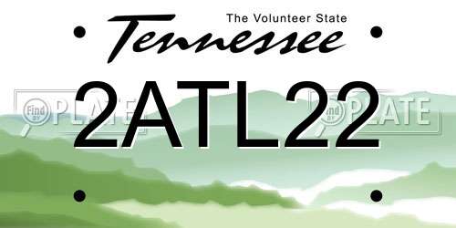 2ATL22 Tennessee License Plate