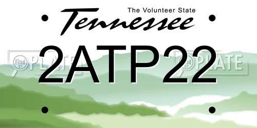 2ATP22 Tennessee License Plate
